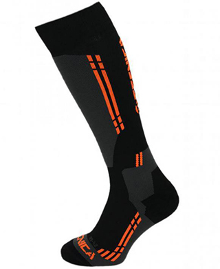 Competition ski socks, black/anthracite/orange